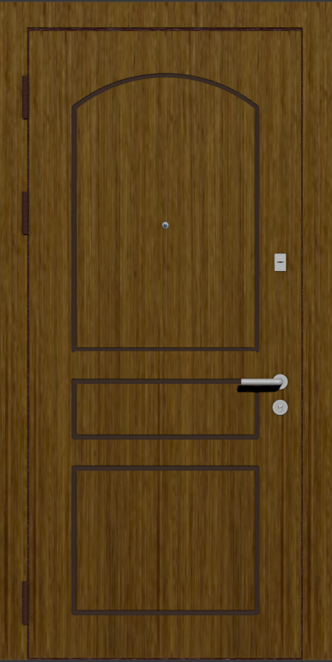 Классическая входная дверь с отделкой шпон дуб рустикальный  патиной и фрезеровкой B3
